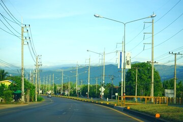 power lines on the road