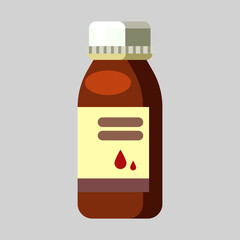 Remedy. Medical bottle, drop, syrup. Medication concept. illustration can be used for topics like cure, treatment, health car, container