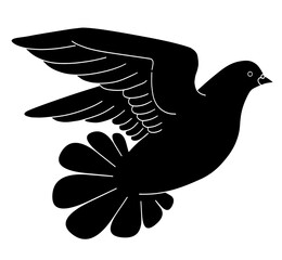 飛んでいる鳩 シルエット