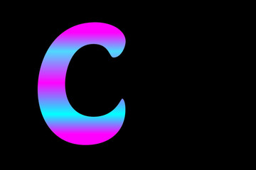 Naklejka premium Lowercase letter c vector image