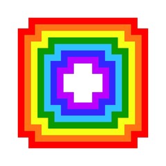 Obraz premium Rainbow cross, 7 colors for design, for children. Cute flat summer element, vector.