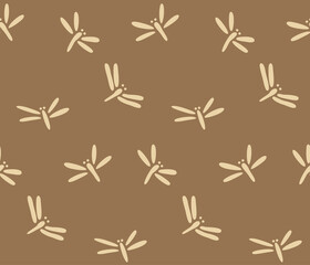 Japanese Dragonfly Vector Seamless Pattern
