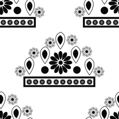 Abstract floral pattern isolated on white background is in seamless pattern