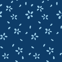 Japanese Cherry Blossom Petal Vector Seamless Pattern