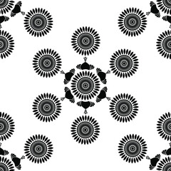 sunflower design concept of petals is in Seamless pattern