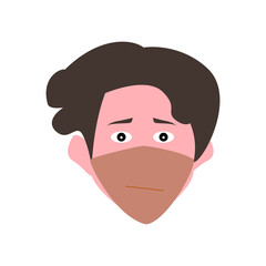 Emotions mask epidemic man on white background.  Smile icon. Children face. set masks and 
mood