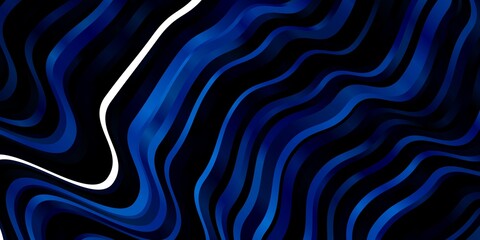 Dark BLUE vector backdrop with curves. Illustration in halftone style with gradient curves. Best design for your posters, banners.