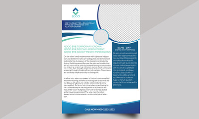 Business Flyer Layout with Blue Accents