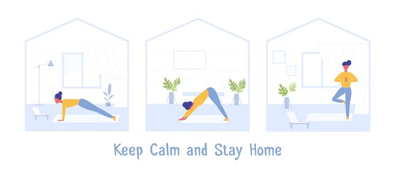 Sport Exercise at Home. Keep calm during quarantine