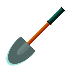 Shovel illustration. Spade, handle, tool, equipment. Camping concept. illustration can be used for topics like outdoor activity, campsite, hiking