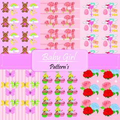 set of baby girl pattern