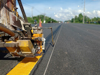 Yellow traffic line in Thailand