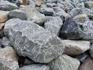 Construction stone Sloping bank protection work