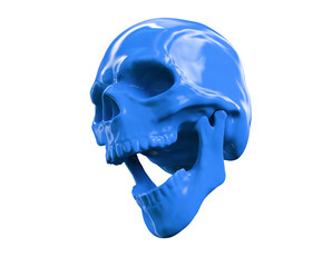 Skull with Jaw Open Left 3d render