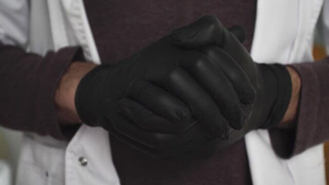 Macro shot of the hands of a doctor who gestures during a conversation The specialist reports the result of the diagnosis Delicate gestures in the process of explanation