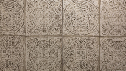 ceramic kitchen tile, abstract geometric mosaic brown pattern