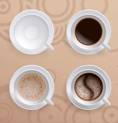 vector set cup of coffee