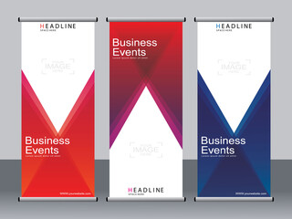 Business banner roll up set,standee banner template,Modern banner.