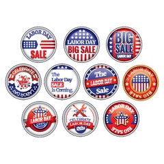 Naklejka premium Collection of labor day sale sticker
