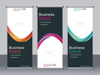 Business banner roll up set,standee banner template,Modern banner.
