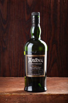 Trondheim, Norway - May 20 2020: Ardbeg Corryvreckan single malt scotch whisky bottle