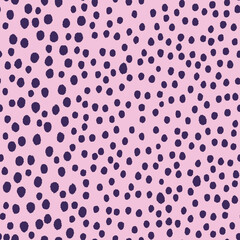 Playful fuzzy spot, polka dot seamless pattern. Vector repeat. Perfect for fashion, home, stationary, kids. 