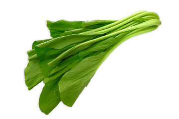 Cantonese vegetables isolated on white background with clipping path
