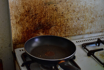 Dirty or stain caused by cooking , food 