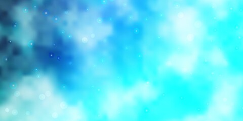 Light BLUE vector background with small and big stars. Shining colorful illustration with small and big stars. Pattern for websites, landing pages.