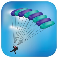 Parachute flying over the sky