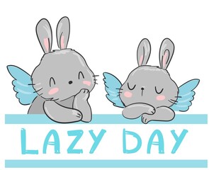 Bunny vector. Fresco Angels rabbit with wings illustration. Magic. Children's print and poster. Print for pajamas vector