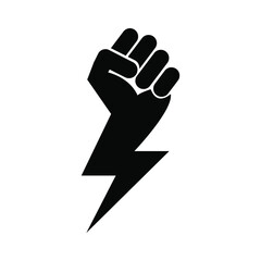 Hand electric icon vector isolated on white background