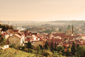 Fototapeta premium City skyline of Prague. General view of the city.