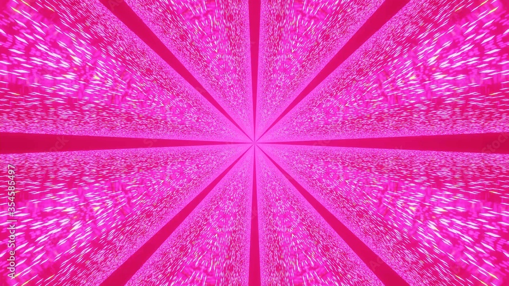 Poster 3d rendering illustration of a futuristic background with abstract glowing pink neon lights