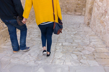 couple walking through the castle of Alicante