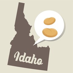 Idaho map with potato icon