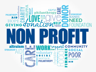 Non Profit word cloud, social concept background