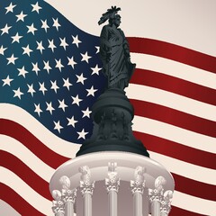 The statue of freedom on capitol dome © captainvector
