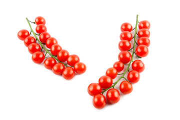 Fresh Cherry tomatoes isolated on white.