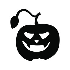 Pumpkin silhouette icon on a white background