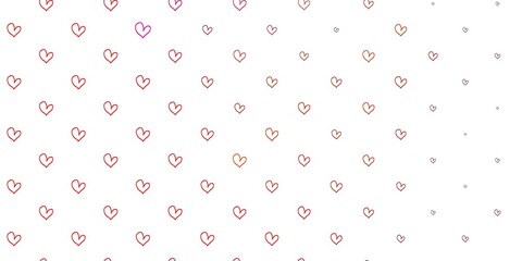 Light Red, Yellow vector texture with lovely hearts.