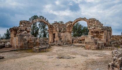 The 7th-century Byzantine fortress in Paphos was improved by the crusaders in 1200 and destroyed by...