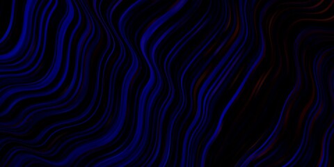 Dark Blue, Red vector pattern with curved lines. Abstract illustration with bandy gradient lines. Smart design for your promotions.