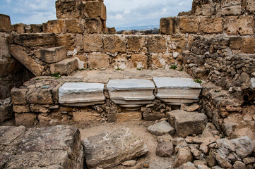 The 7th-century Byzantine fortress in Paphos was improved by the crusaders in 1200 and destroyed by...