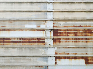 Abstract white tin texture with rust and horizontal lines. An old metal material texture for your design.