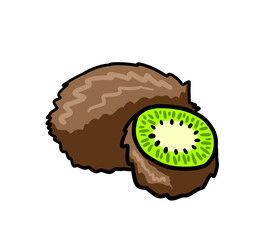 Cartoon Stylized Yummy Kiwi