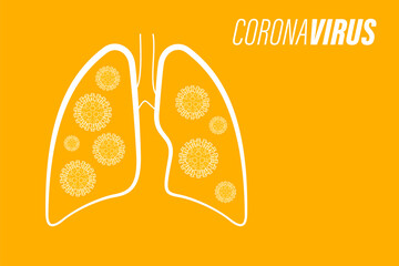 Human lungs Coronavirus pandemic SARS-Cov-2 icon. Image MERS-Cov-19 Coronavirus disease 2019 (COVID-19) quarantine 2019-nCoV  illustration sign