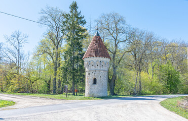 Fototapeta na wymiar old stone tower estonia europe