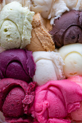 appetizing colorful ice cream balls