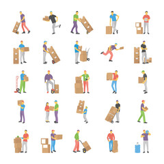 Delivery Services Flat Icons Pack 